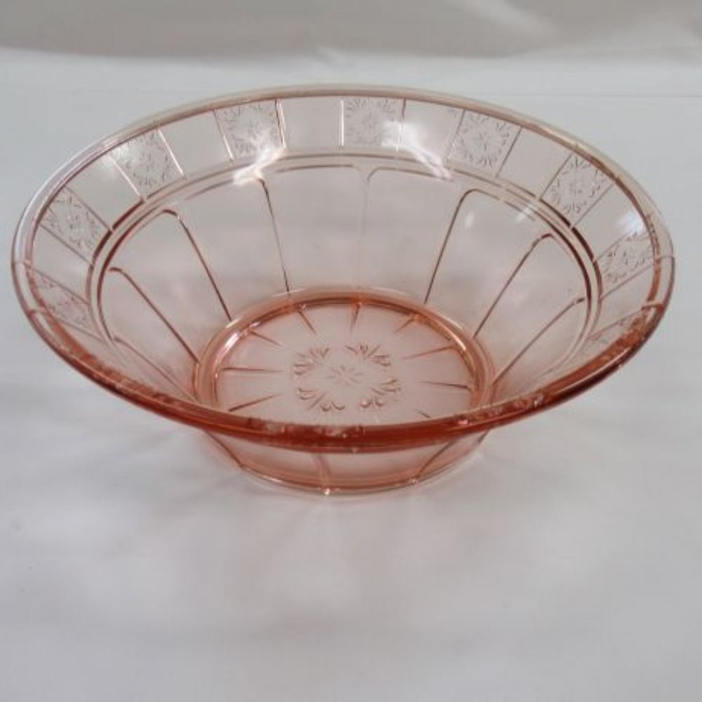 Jeannette Depression Glass Pink DORIC 8 Inch Round Serving Bowl
